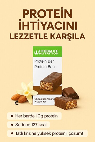 Herbalife Protein Bar – Çikolata Aromalı Bademli (14 X 35G) – Aktif Yaşam Içi...