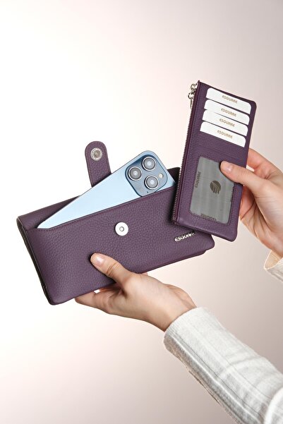 ESGUARE Women's Genuine Leather Design Compartment Wallet