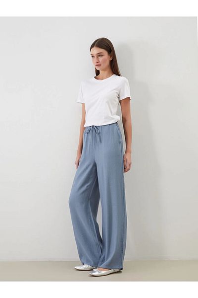 LC Waikiki Pantaloni de damă LCW Modest cu talie elastică texturată