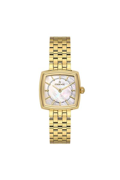 Essence D1236.120 Golden Yellow Stainless Steel Small Square Women Wrist Watch
