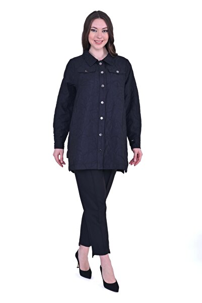 Invee INVEE 6827 سترة مبطنة منقوشة - أسود