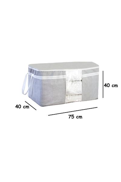 Paris Home 3 Pieces Pillow, Quilt Clothes Bag, Under Base Organizer Bag, Storage Bag 75x40x40 Cm