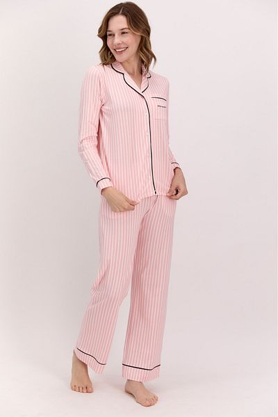 Pierre Cardin Pink Women's Modal Buttoned Pajama Set Ch.Pc.01.86.66