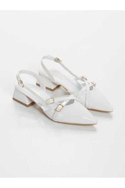 VİP SMR MODA Balerini casual cu toc mic - Spate deschis, vârf ascuțit VİP 32
