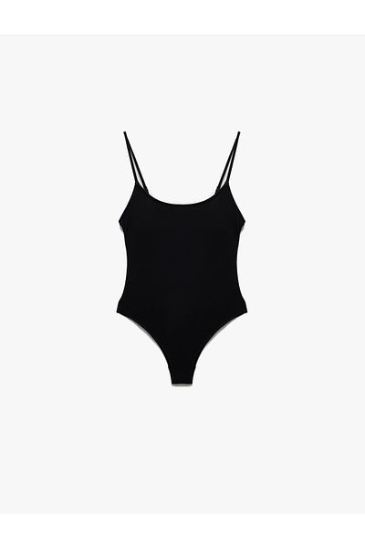 Koton New Season Lined Light Supported Textured Thin Strap Fit Swimsuit