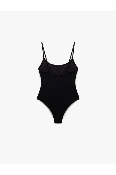 Koton New Season Lined Light Supported Textured Thin Strap Fit Swimsuit