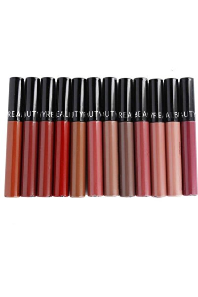 real beauty مجموعة أحمر شفاه يدوم طويلاً، 12 قطعة، متعدد الألوان، 8.5