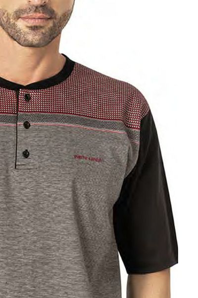 Pierre Cardin Men's Jacquard 3-Piece Short Sleeve Pajama Suit - Boxed Ch.Pc.01.60.90