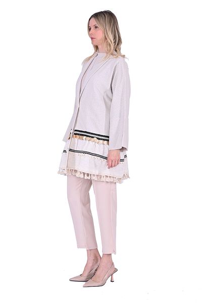 Invee Beige Linen Jacket Model 6777