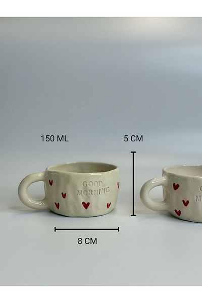 Most Home Set of 2 Mugs'Good Morning with Heart'