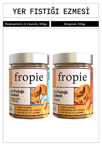 FROPİE Yer Fıstığı Ezmesi Seti Probiyotikli Crunchy & Original 315 gr