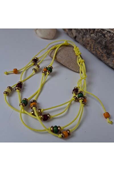 azra takı tasarım Handmade Yellow and Colorful Anklet