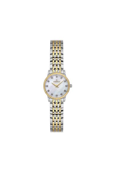 Essence Es6935Fe.220 Gold Yellow Silver Color Dial Stainless Steel Small Women Wrist Watch