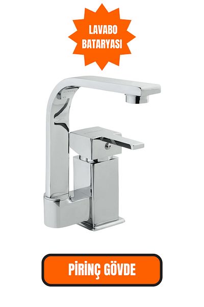 GİVY İtimat 344K Short Swan Sink Faucet Deck-Mount Brass Basin Tap