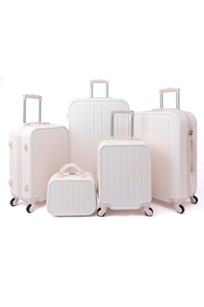 LİMRA طقم شنط سفر مكون من 5 حقائب أمتعة لون بيج