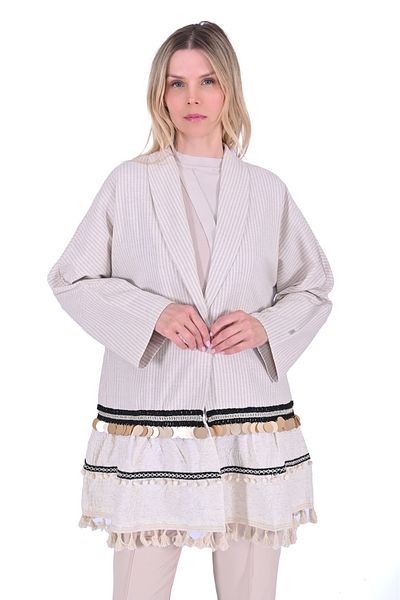 Invee Beige Linen Jacket Model 6777
