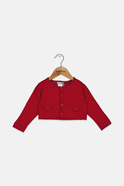 tutto piccolo كارديجان بأكمام طويلة للبنات الصغار، أحمر
