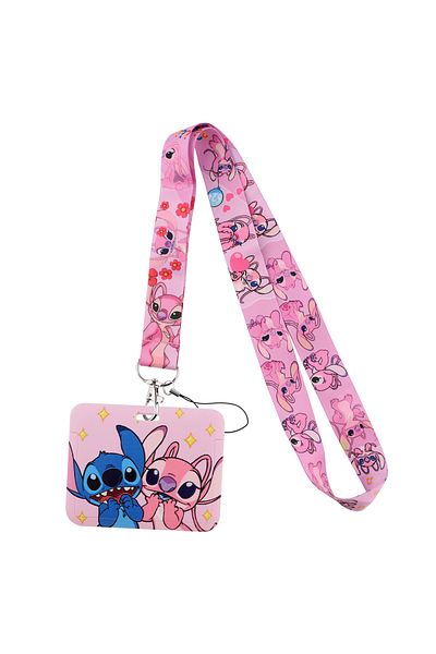 Disney 26 Stitch Mickey Lanyard For Keys Chain Horizontal style ID Credit Card Cover Pass Mobile Phone Char