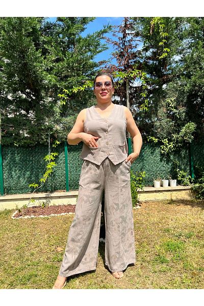 MJORA Cotton Linen Vest & Pants Women's Set