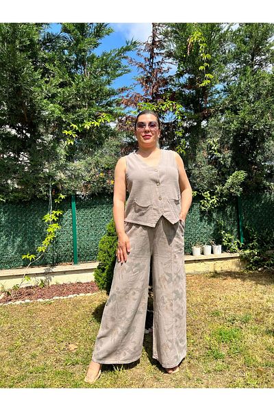 MJORA Cotton Linen Vest & Pants Women's Set