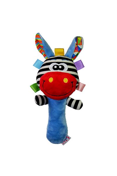 Choice لعبة جرس يد للأطفال الرضع من Donkey-TA254M على شكل حيوان كرتوني من القطيفة للأطفال من عمر 0 إلى 12 شهرًا