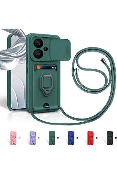 Rivor Xiaomi Redmi Note 13 Pro+ Plus Kılıf Kamera Koruma Sürgülü Kartvizit Ka...