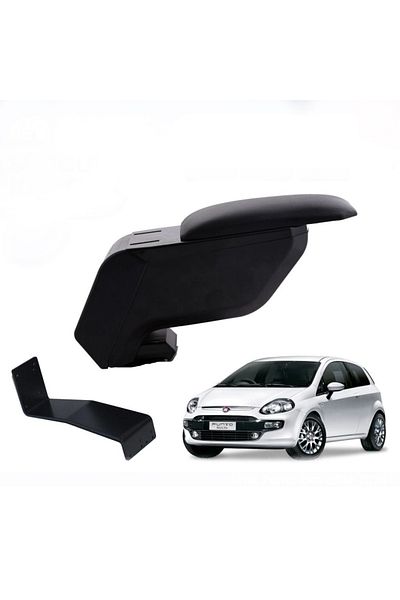 Atakent Hobi Fiat Punto Evo 2009-2018 Black Armrest with No-Punching Steel Legs