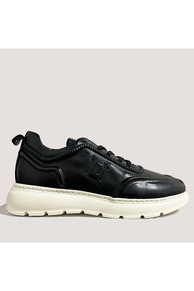 Tiago Men's Leather Casual Shoes E7002 - Black - 41