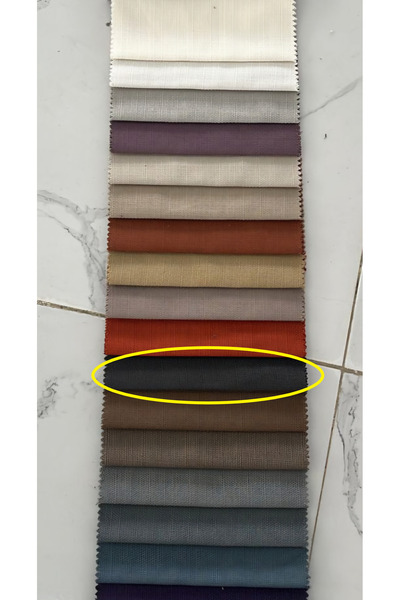 venedik home Dark Anthracite Color Linen Background Curtain Without Pleats Extrafor Shirring Custom Made