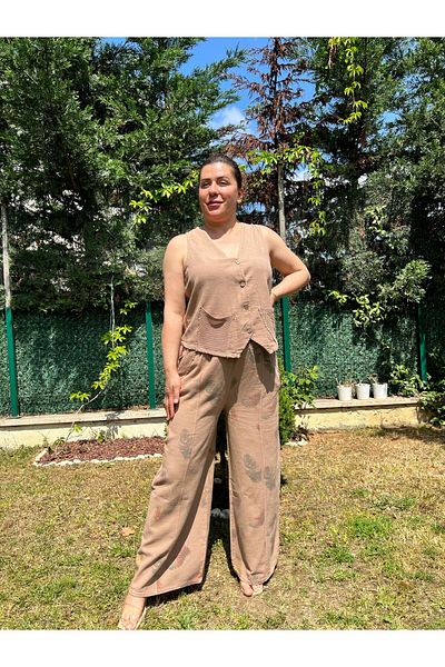 MJORA Cotton Linen Vest & Pants Women's Set