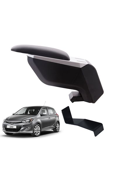 3 Tıkla Hyundai I20 2013 Armrest with Steel Foot Without Piercing Grey-black