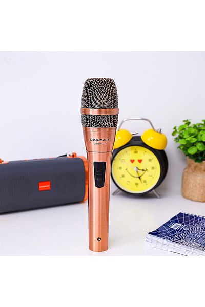 Olsenmark Handheld Microphone | Metal Capsule Body, Clear Sound, Karaoke, Speech & Outdoor Use