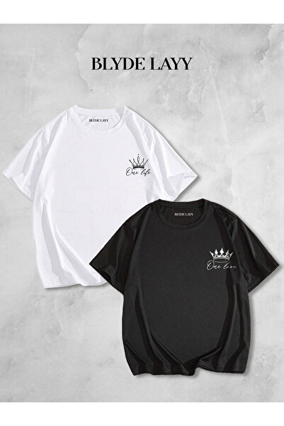 BLYDE LAYY Set de 2 tricouri King-Queen Oversize Cuplu Iubitor Blyde Layy Design