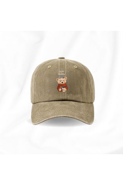 Touz Moda Washable Vintage the Bear Printed Unisex Hat