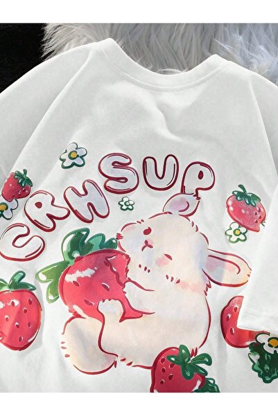 OVER HEAD Tricou supradimensionat cu imprimeu Y2K Crh Sup pentru femei