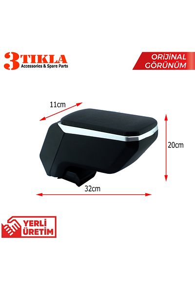 3 Tıkla Fiat Albea 2010 Premium Hq Luxury Gray-black Armrest with No-Punching Steel Legs
