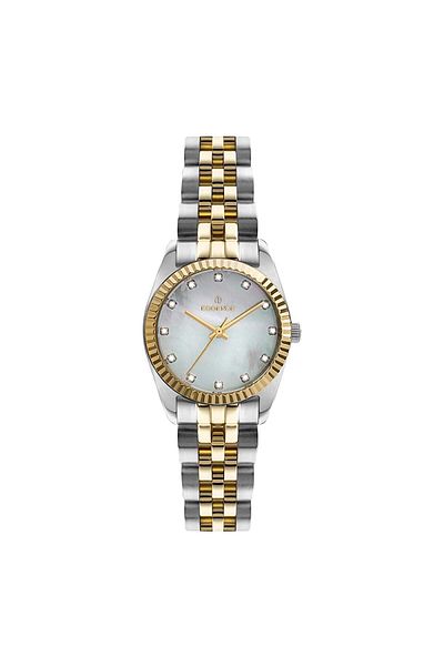 Essence Es6664Fe.220 Gold Yellow Silver Color Dial Stainless Steel Women Wrist Watch