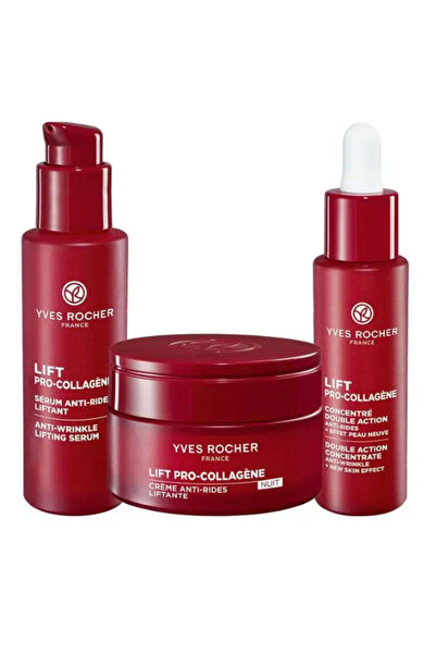 Yves Rocher Plumping Serum 30ml, Bakuchiol Serum 30ml, Night Cream 50ml Set of 3
