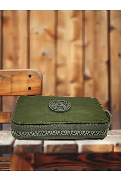 FuryaTedarik Women's Crinkle Fabric Zippered Stylish Sports Wallet