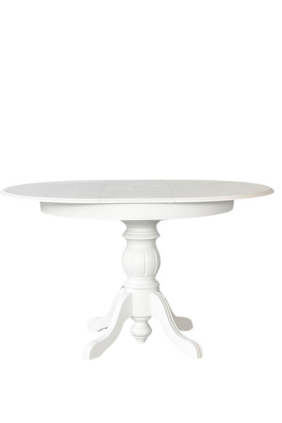 Woodenbend Roma Beyaz Ahşap Açılır Masa 100x100 cm (Açılınca 100x130) Lake, Modern Tasarım