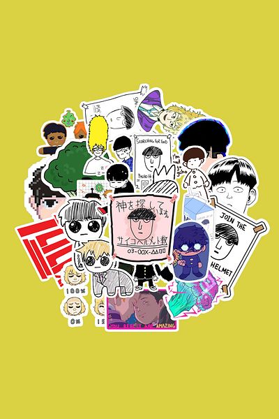 dadi ramba Mob Psycho Sticker Pack - Bullet Journal - Agenda - Planner - Notebook - Laptop Sticker Decal