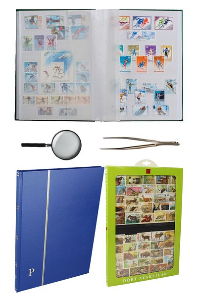 PULKO HistorY 1970 Philatelic Package - White Background Stamp Pad (100 Pieces), Masha and 4-Legged