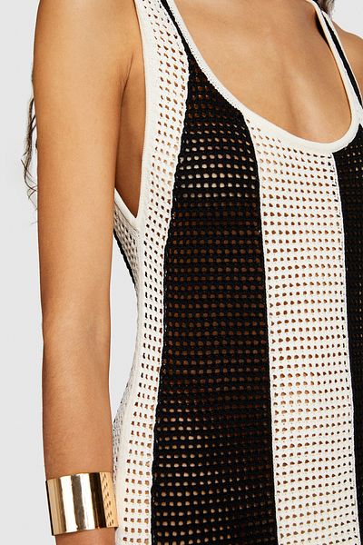 Sisley Fusta cu motiv tricotat cu amestecuri vâscoase Rochie mini cu franjuri Rochie mixtă kaki pentru femei - 324P196PMV00P