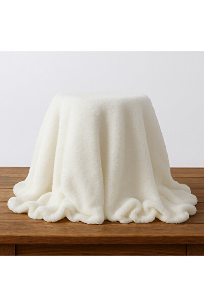 Lavanderi Plush Welsoft Fluffy Fabric Double Face Off White 50X180 50 cm Length 180cm Width