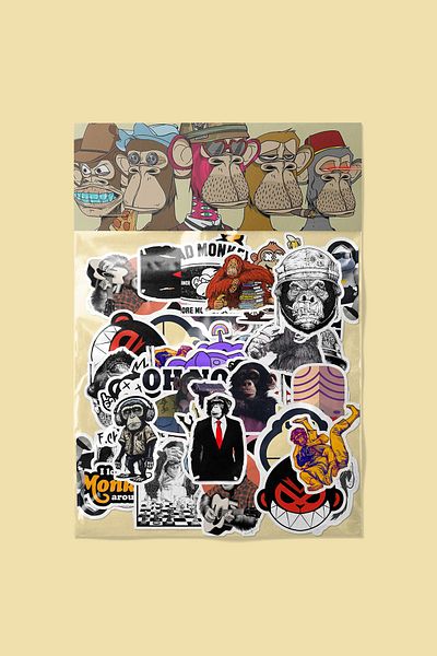 dadi ramba Monkey Sticker Pack - Bullet Journal - Agenda - Planner - Notebook - Laptop Sticker Decal