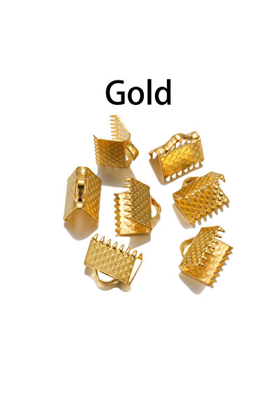 Choice 25 مم × 50 قطعة ذهبية 50 قطعة/مجموعة مشابك كوف وأغطية نهايات الحبل وشر...