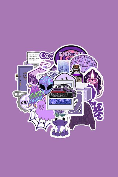 dadi ramba Purple Sticker pack - Bullet Journal - Agenda - Planner - Notebook - Laptop Label Sticker