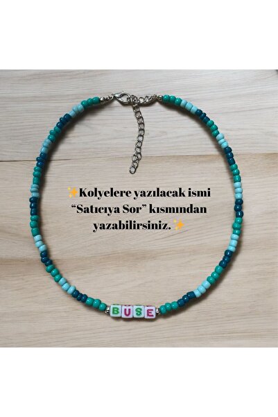 LeylanTakı Leylan Takı Çocuk Üç Renkli Yeşil İsimli Kolye