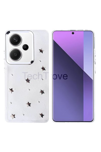 TechTrove Redmi Note 13 Pro Plus 5g Case Embossed Patterned Glitter Transpare...