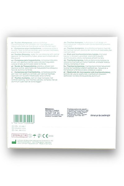 Lohmann & Rauscher وسادة قنية معدنية لفتحة القصبة الهوائية مقاس 8 × 9 سم - 50 قطعة